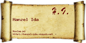 Hanzel Ida névjegykártya